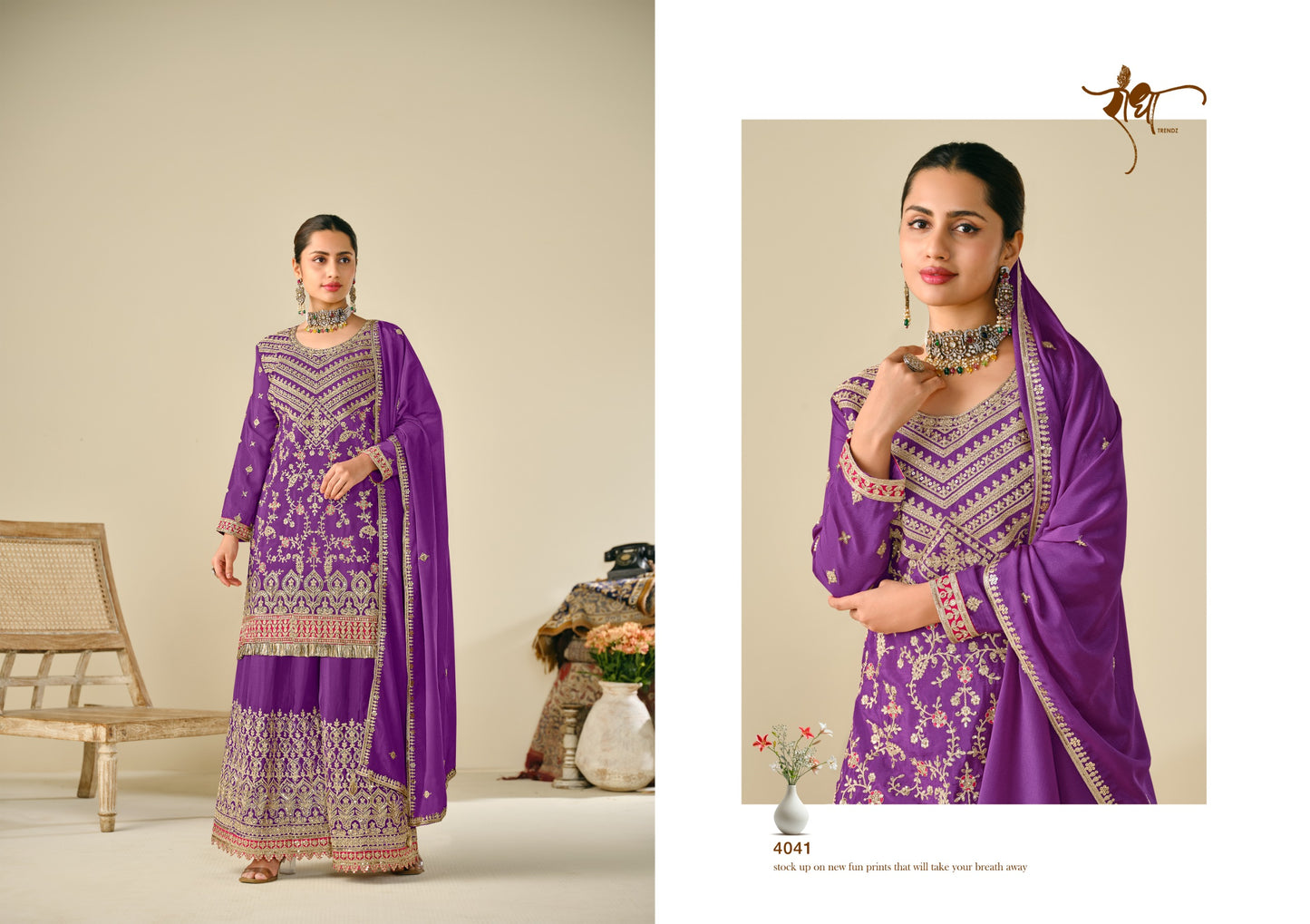 4041 Sonpari Radha Trendz Premium Chinon Readymade Suits