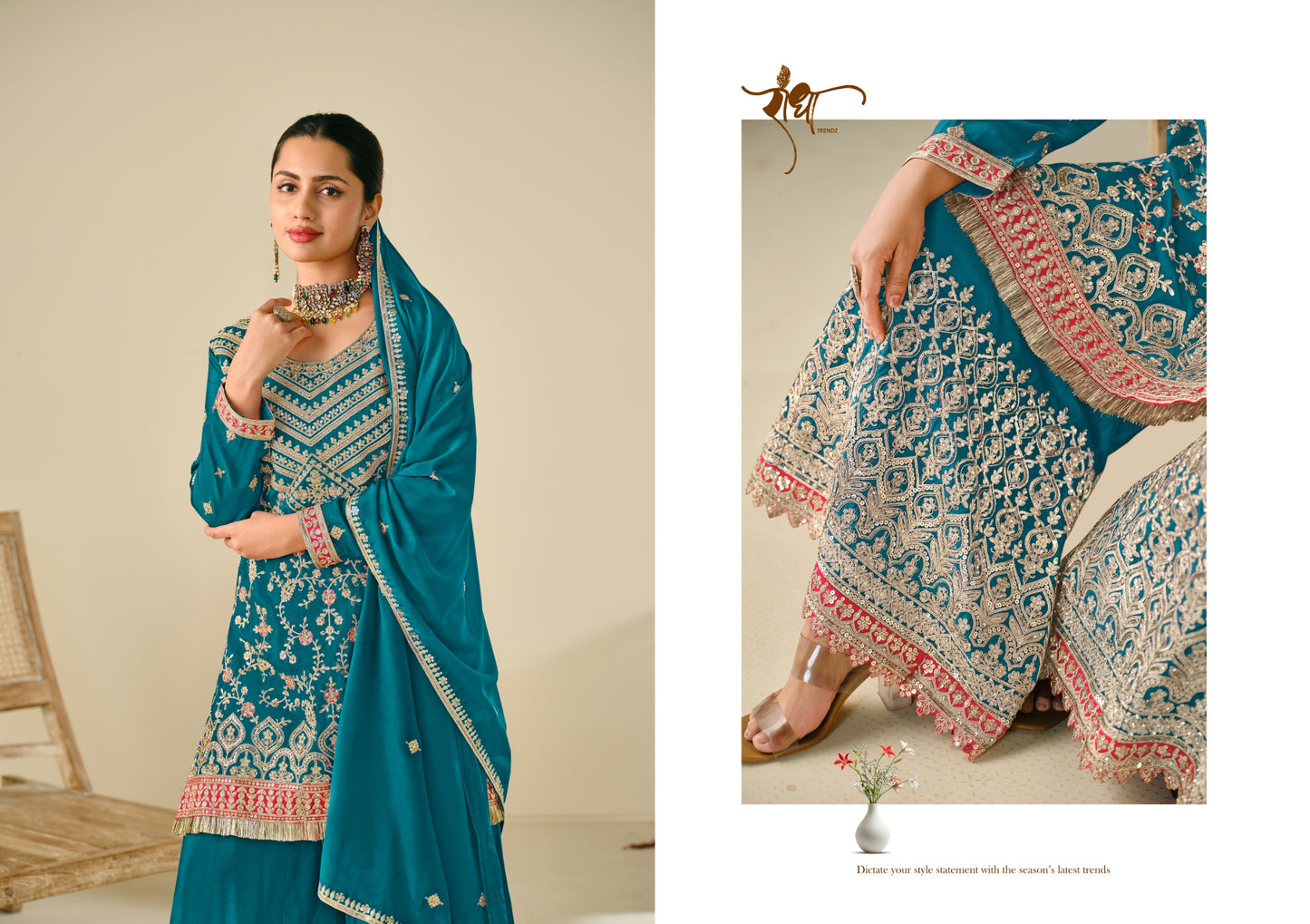 4043 Sonpari Radha Trendz Premium Chinon Readymade Suits