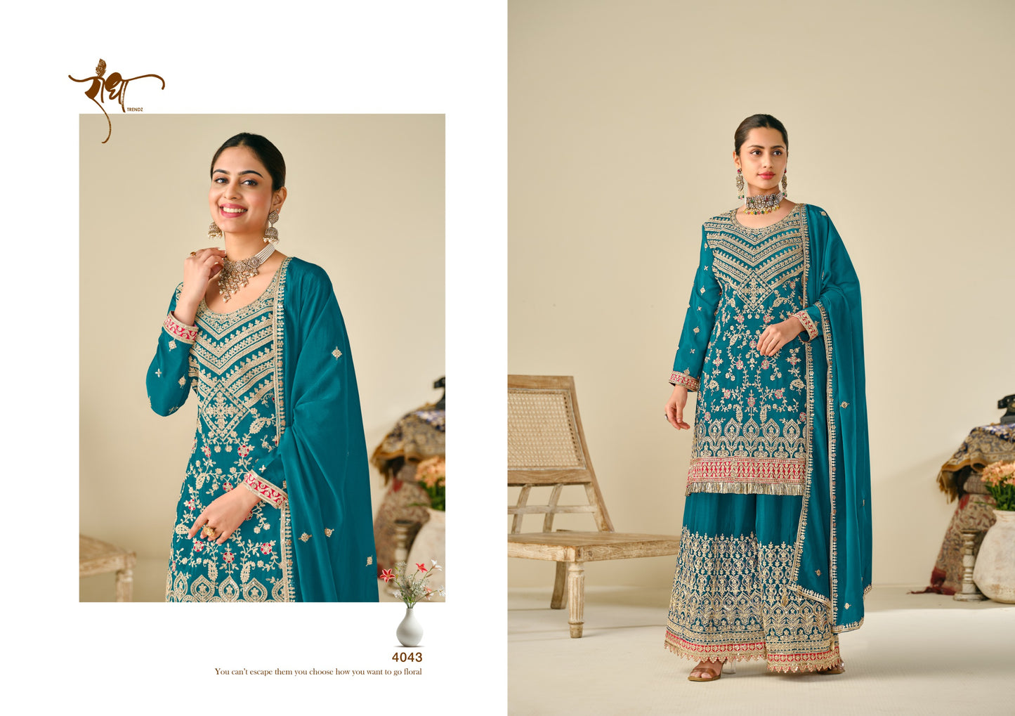4043 Sonpari Radha Trendz Premium Chinon Readymade Suits
