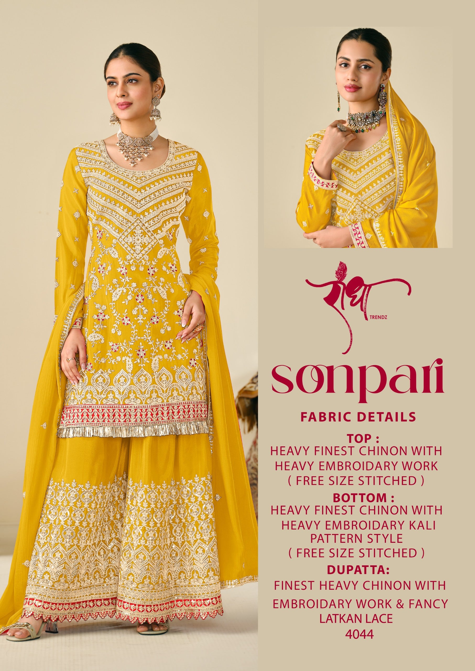 4044 Sonpari Radha Trendz Premium Chinon Readymade Suits