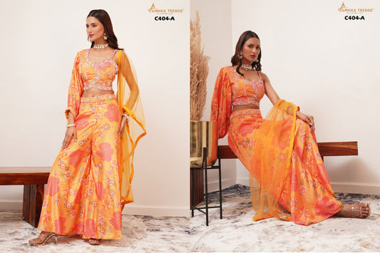 404 Amoha Handwork Crop Top Plazzo Set
