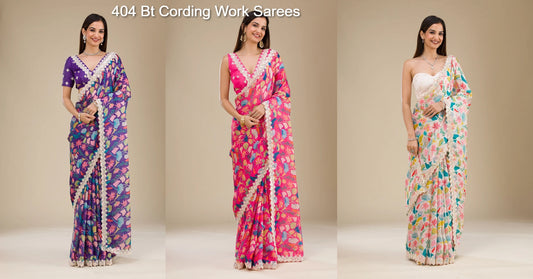 404 Bt Cording Work Sarees