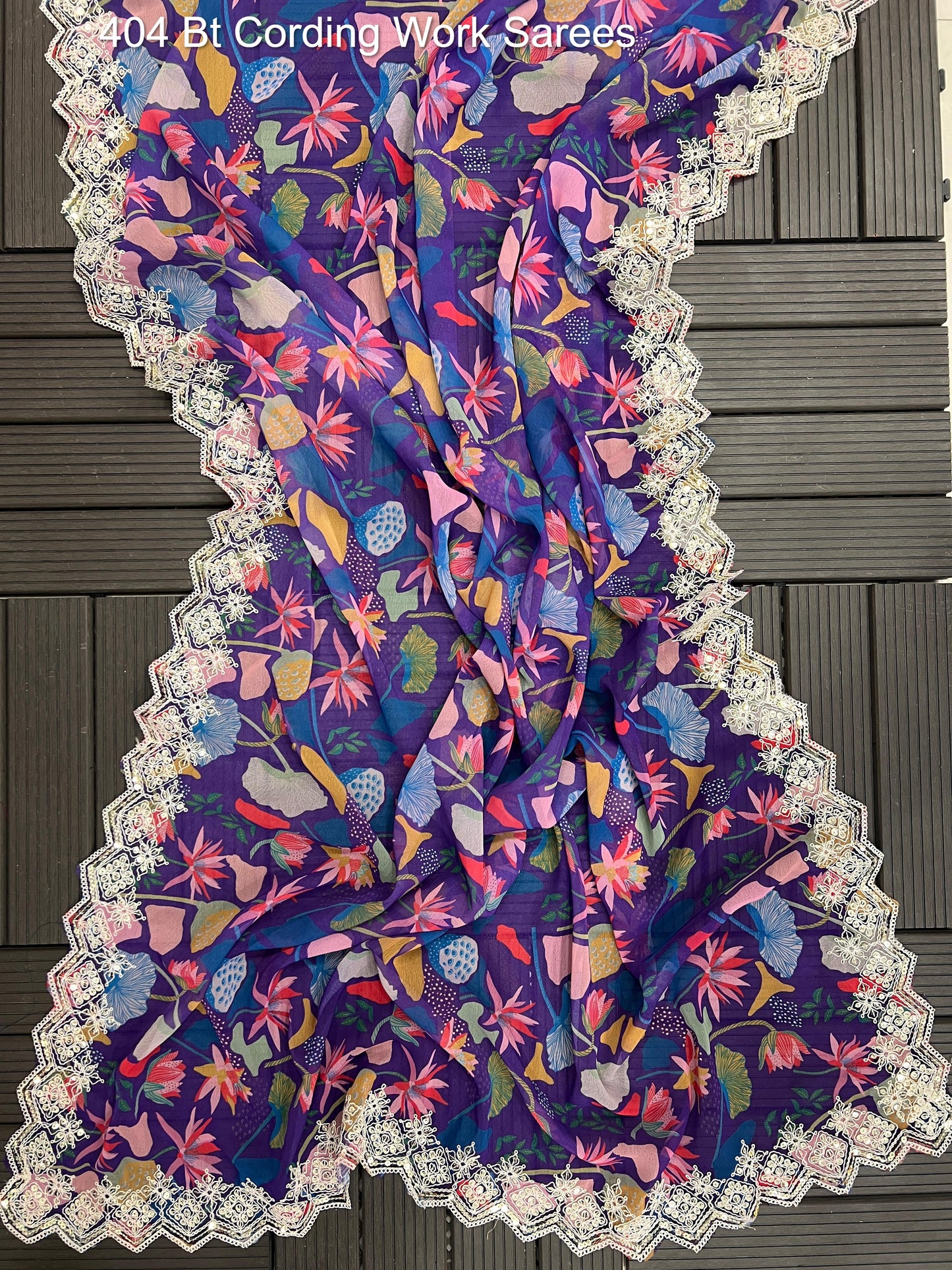 404 Bt Cording Work Sarees