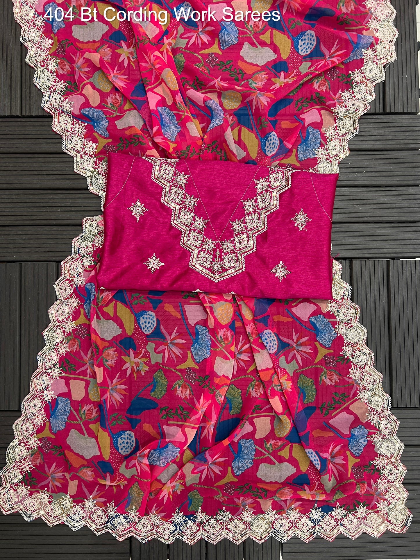 404 Bt Cording Work Sarees