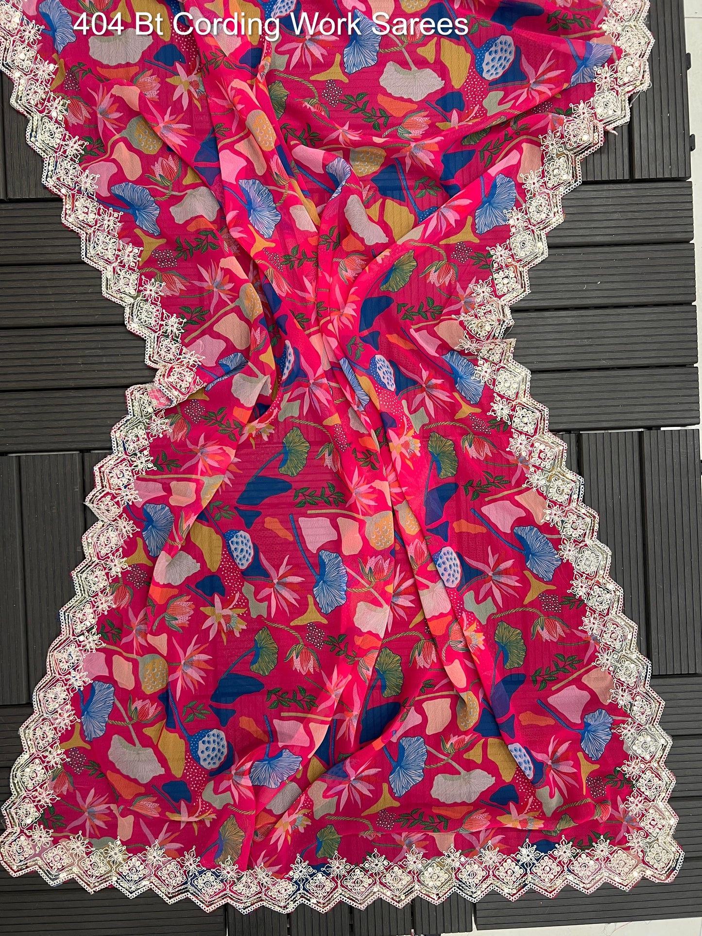 404 Bt Cording Work Sarees