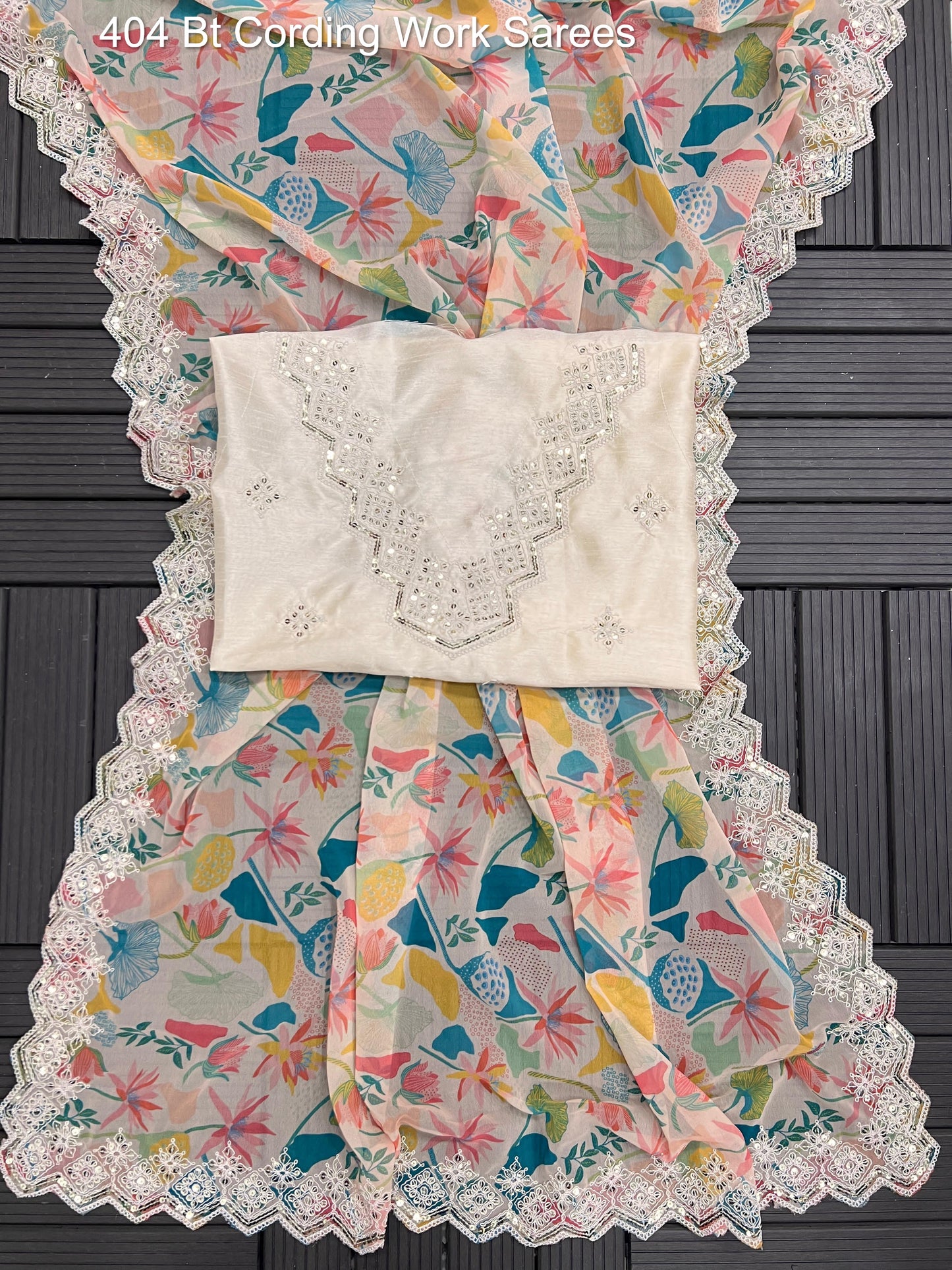 404 Bt Cording Work Sarees