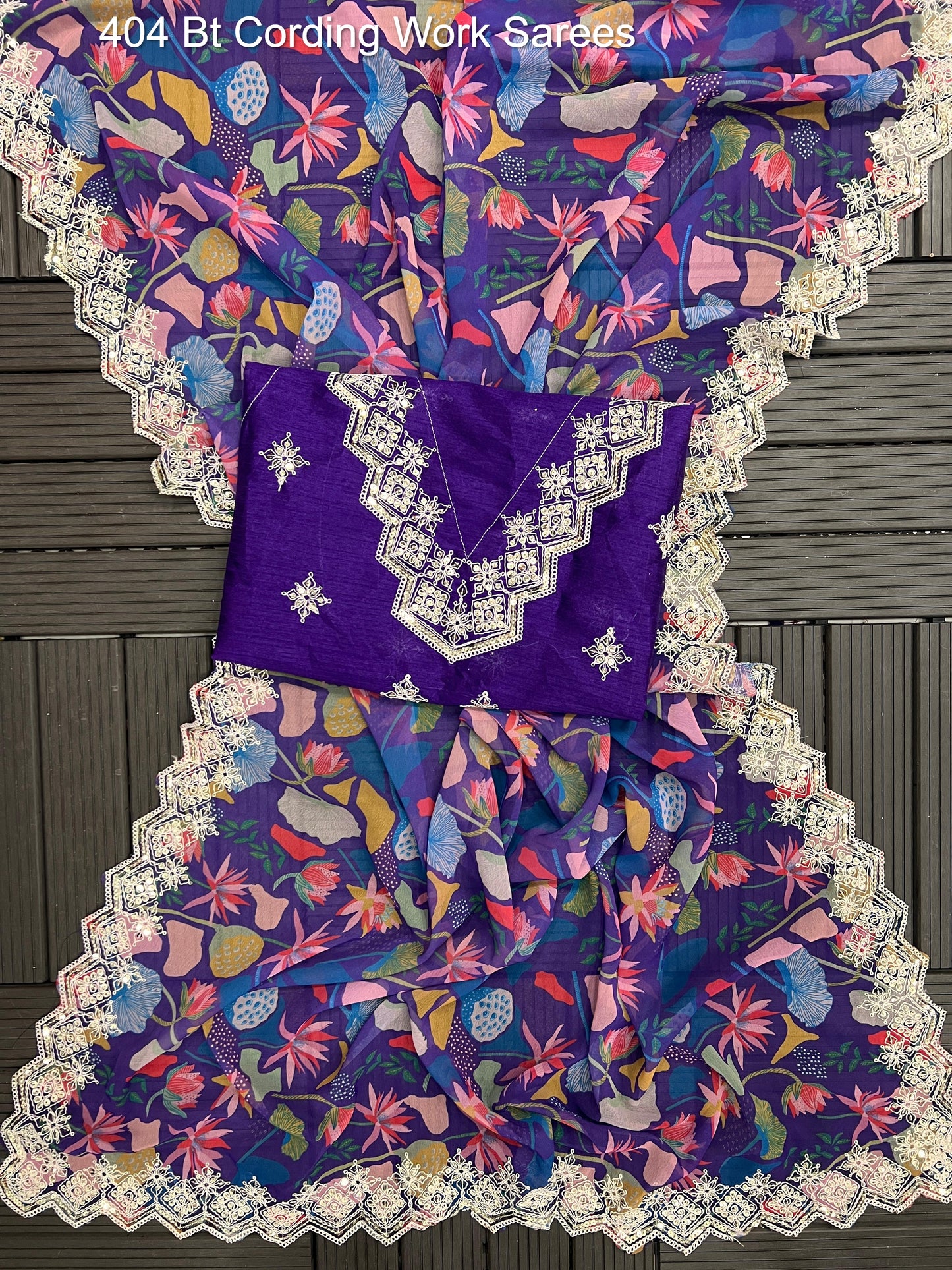 404 Bt Cording Work Sarees