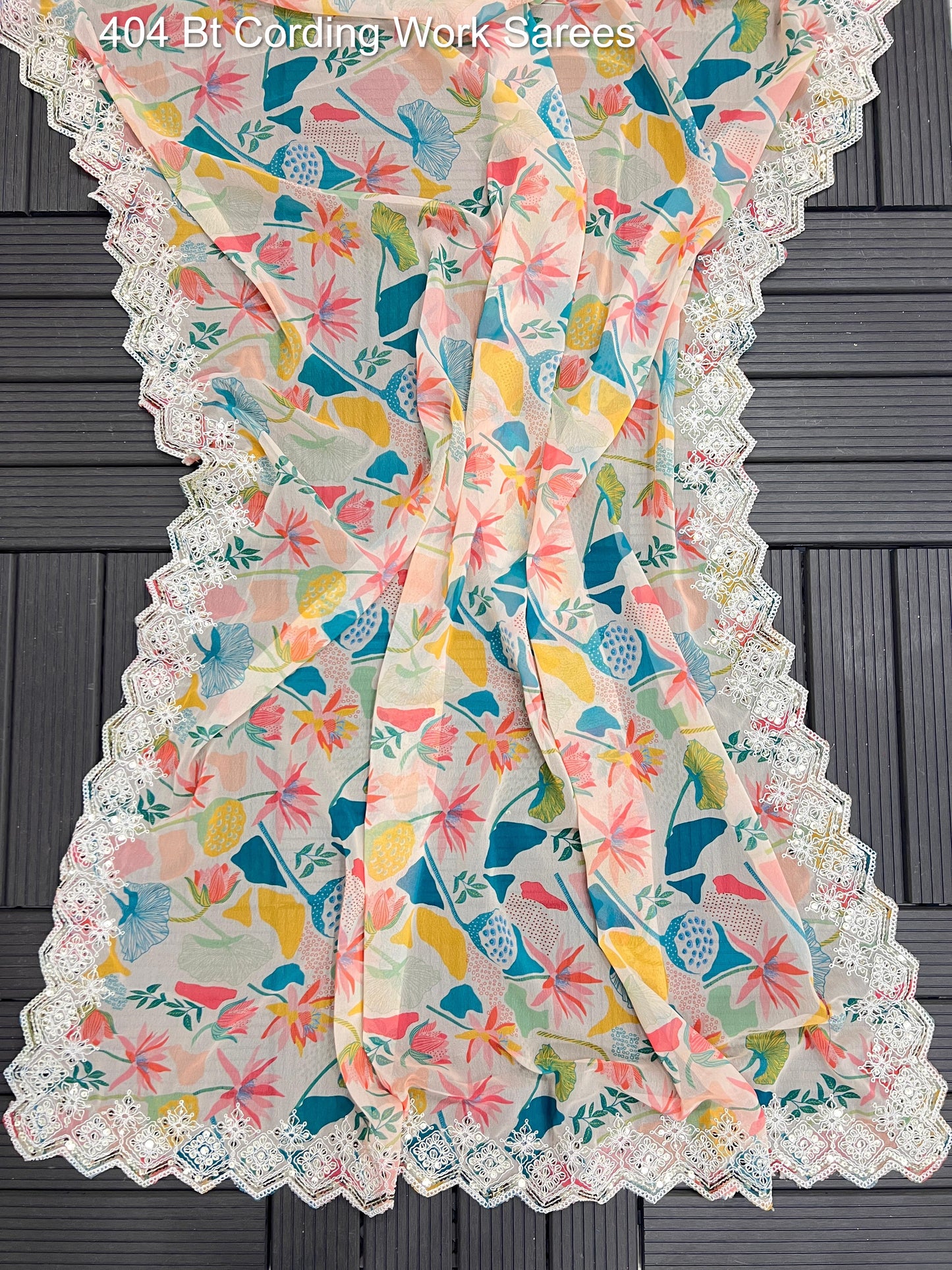 404 Bt Cording Work Sarees