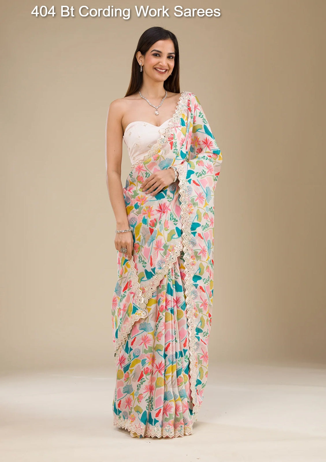 404 Bt Cording Work Sarees