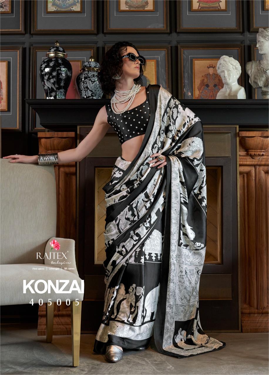 405005 Konzai Rajtex Creepe Sarees