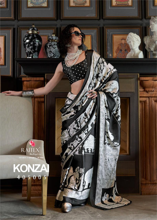 405005 Konzai Rajtex Creepe Sarees