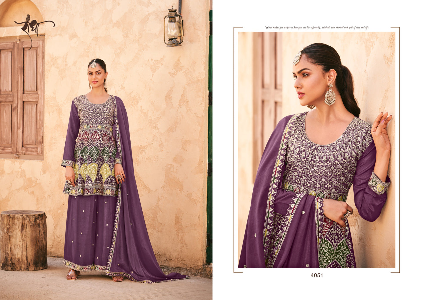 4051 Pahal Radha Trendz Premium Chinon Readymade Suits