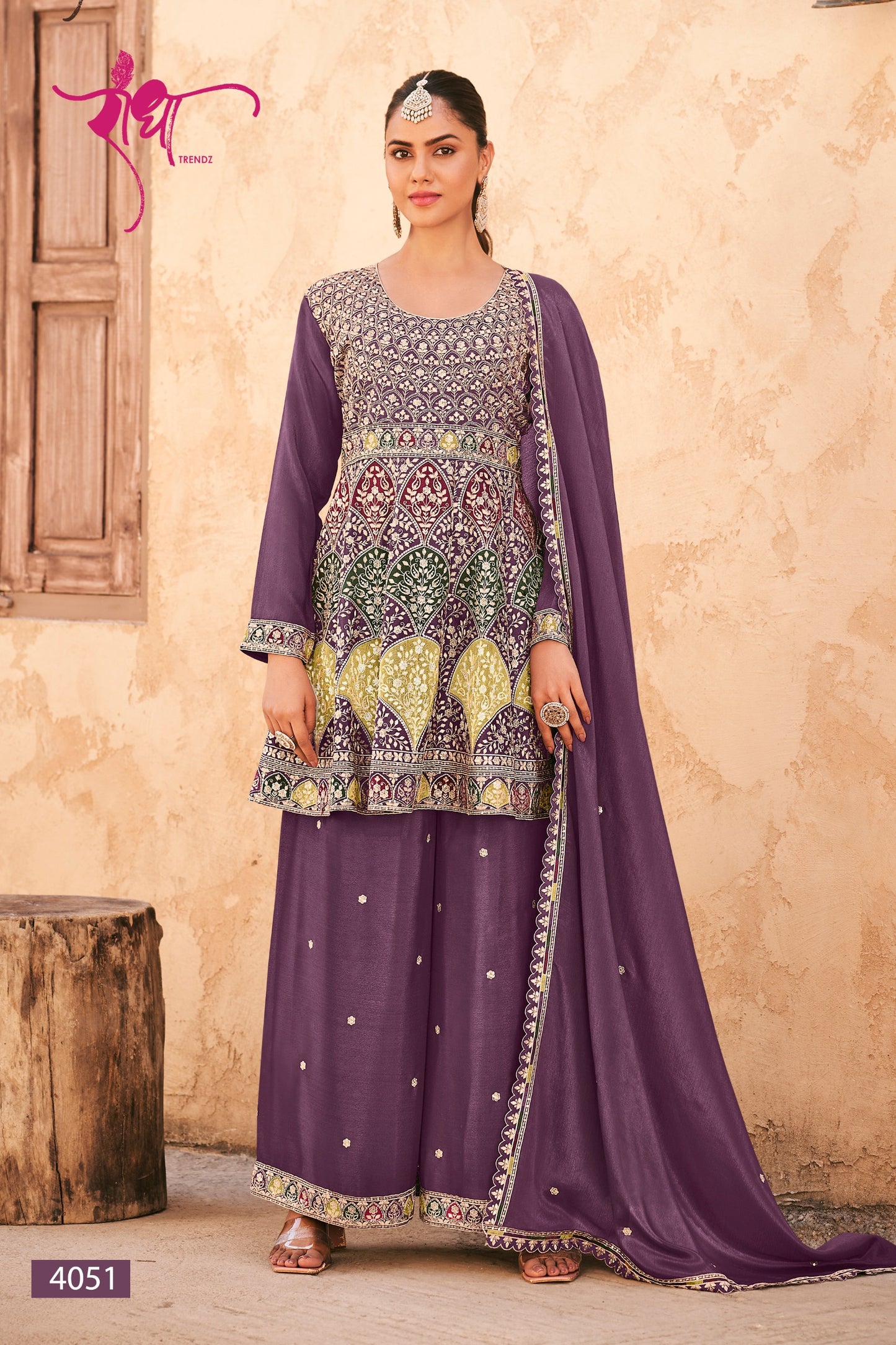 4051 Pahal Radha Trendz Premium Chinon Readymade Suits