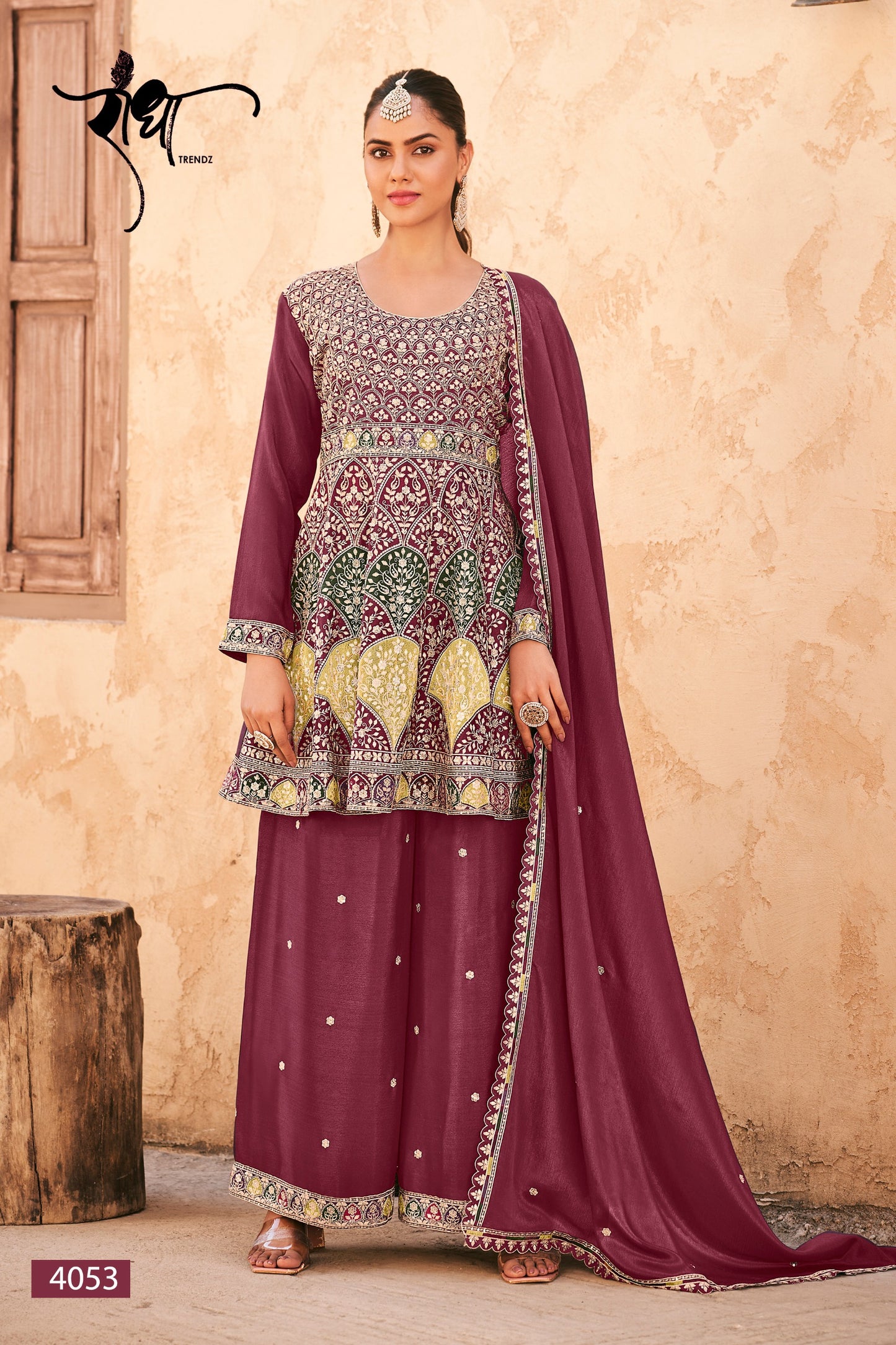 4053 Pahal Radha Trendz Premium Chinon Readymade Suits