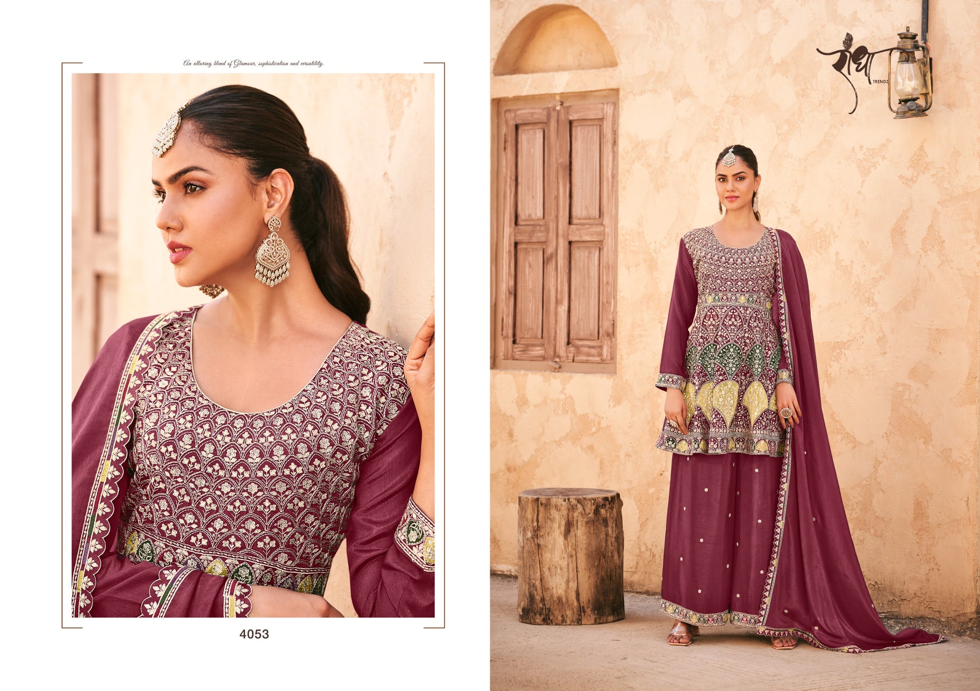 4053 Pahal Radha Trendz Premium Chinon Readymade Suits