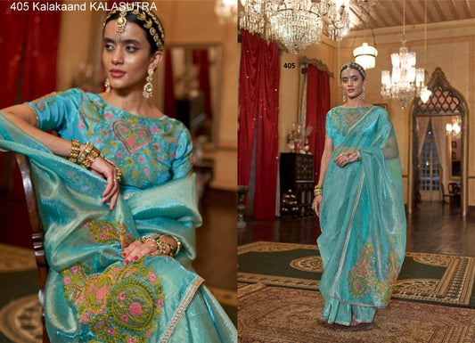 405 Kalasutra Kalakaand Gold Tissue Sarees