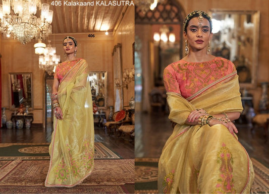 406 Kalasutra Kalakaand Gold Tissue Sarees