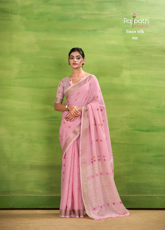 406 Sunrise Silk Rajpath Linen Sarees