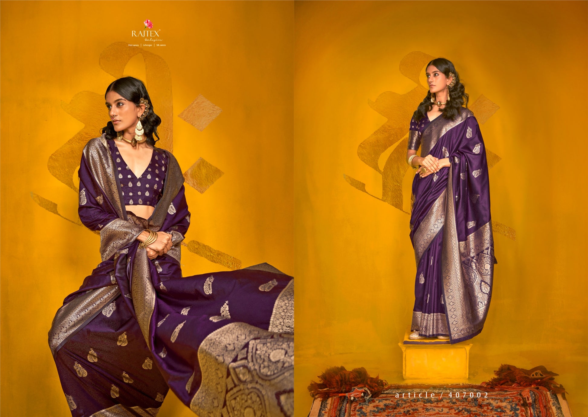 407002 Karnival Park Rajtex Zari Weaving Sarees