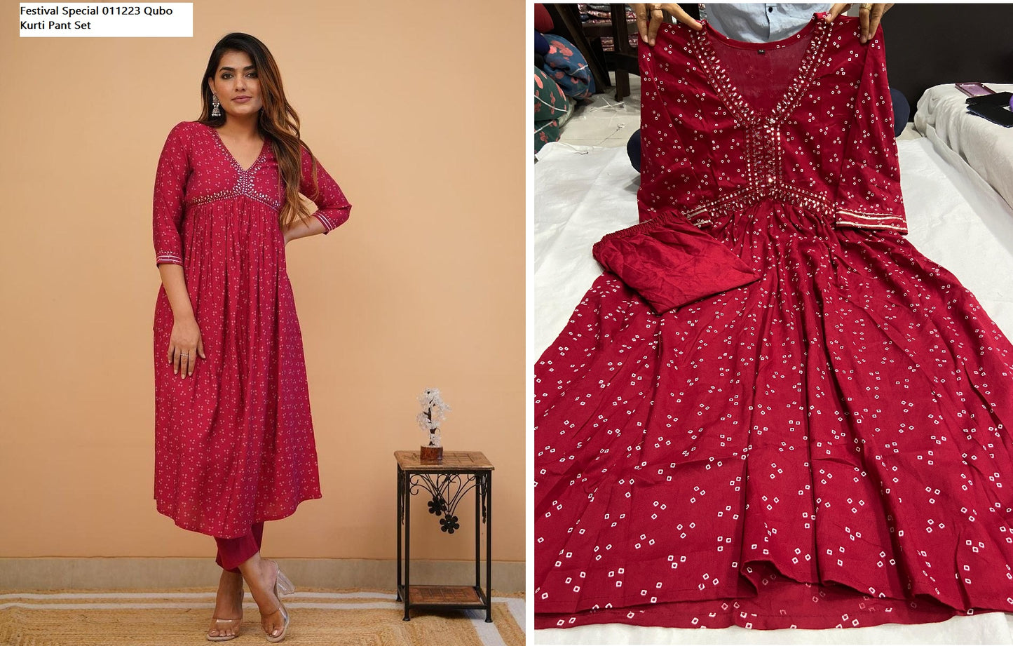 Festival Special 011223 Qubo Kurti Pant Set