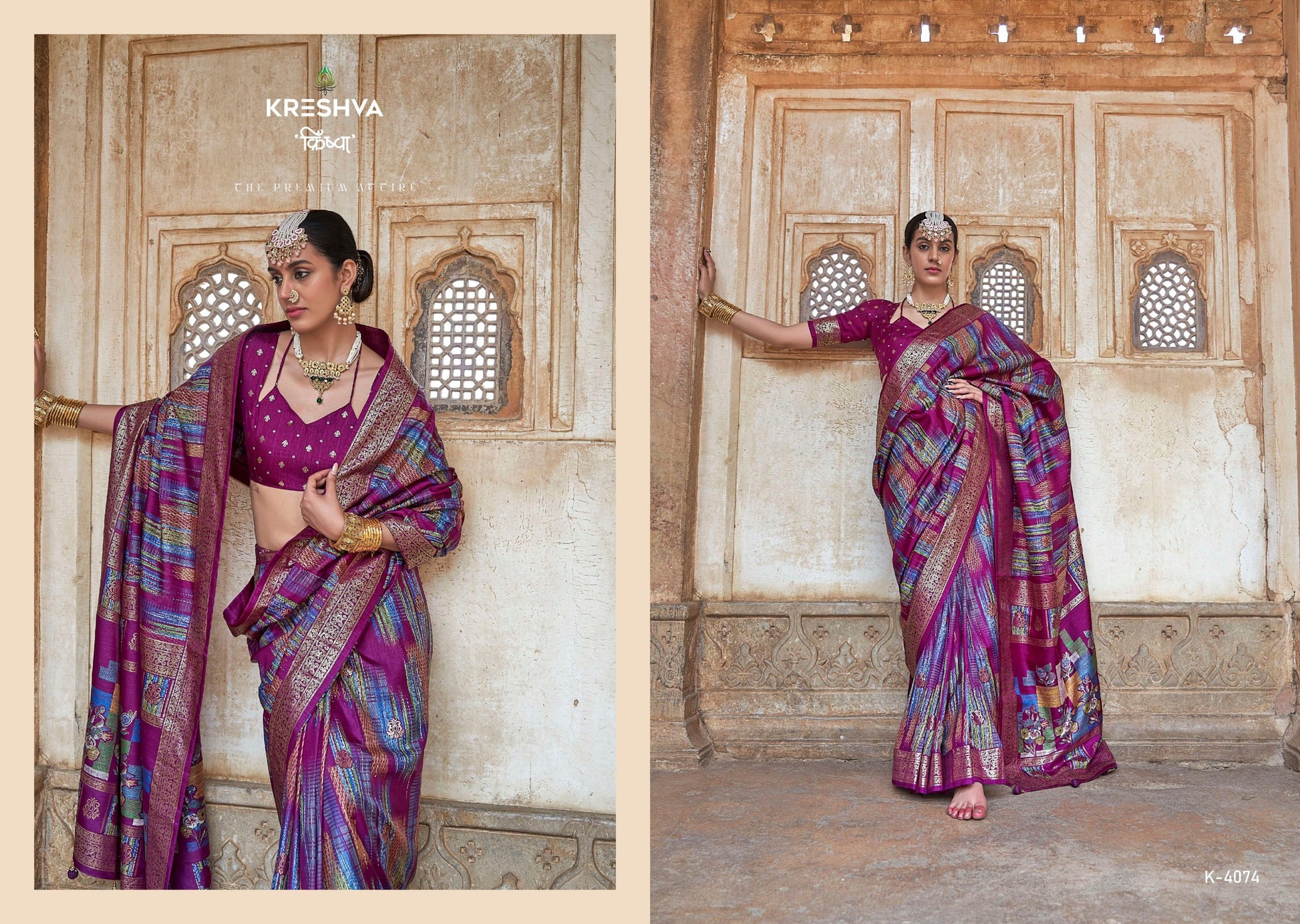 4074 Maya Mahal Kreshva Silk Sarees