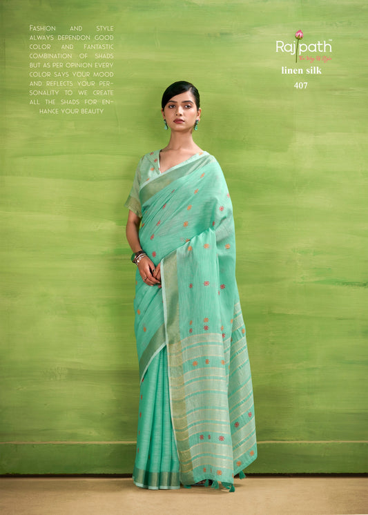 407 Sunrise Silk Rajpath Linen Sarees