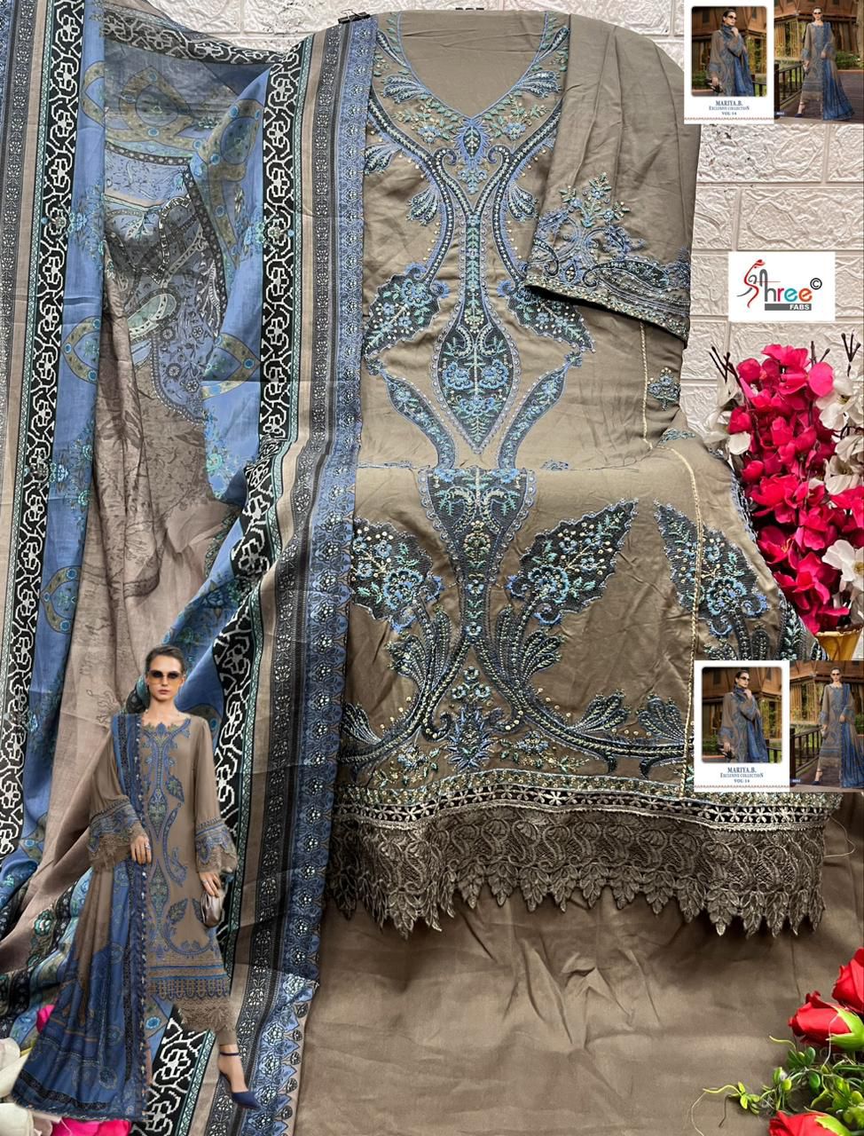 4082 Mariya B Exclusive Collection Vol 14 Shree Fabs Heavy Rayon Pakistani Salwar Suits