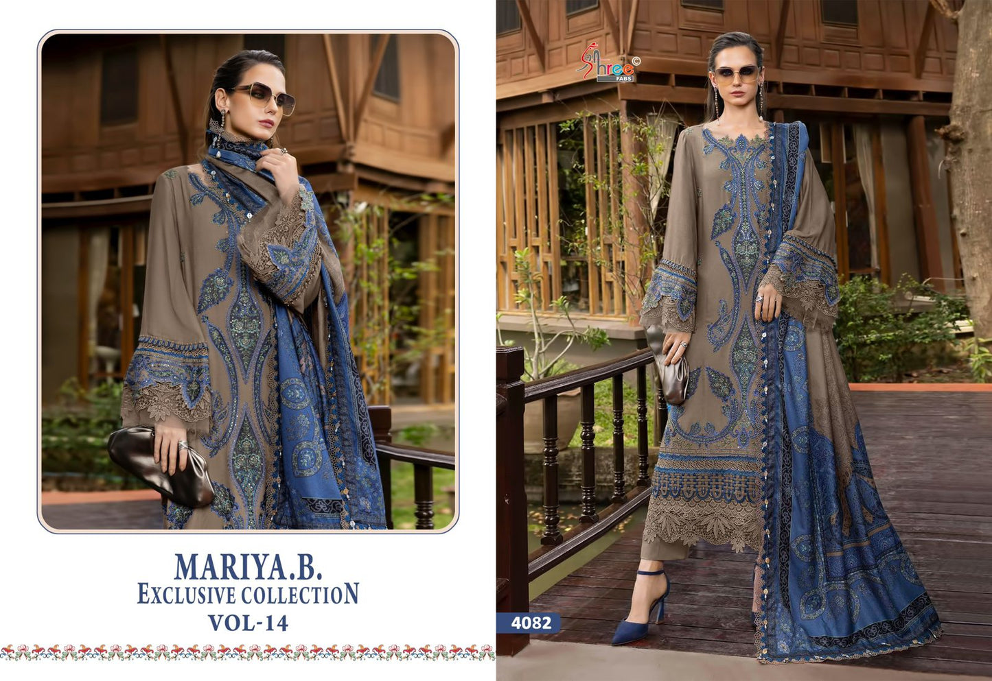 4082 Mariya B Exclusive Collection Vol 14 Shree Fabs Heavy Rayon Pakistani Salwar Suits