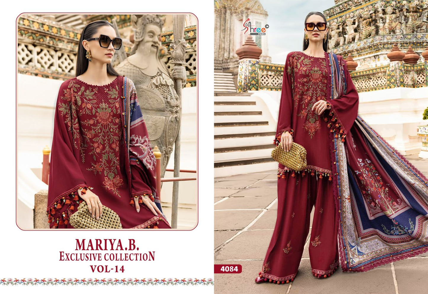 4084 Mariya B Exclusive Collection Vol 14 Shree Fabs Heavy Rayon Pakistani Salwar Suits