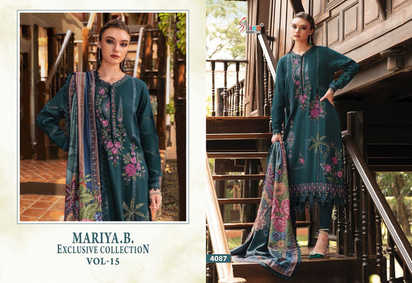 4087 Mariya B Exclusive Collection Vol 15 Shree Fabs Heavy Rayon Pakistani Salwar Suits