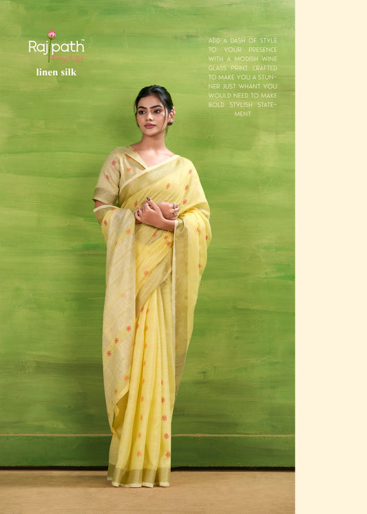408 Sunrise Silk Rajpath Linen Sarees