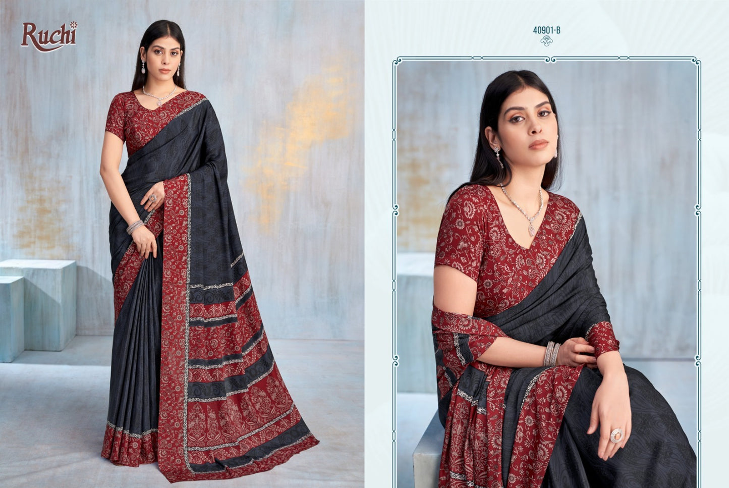 40901-B Vivanta Silk Vol-42 Ruchi Crepe Sarees