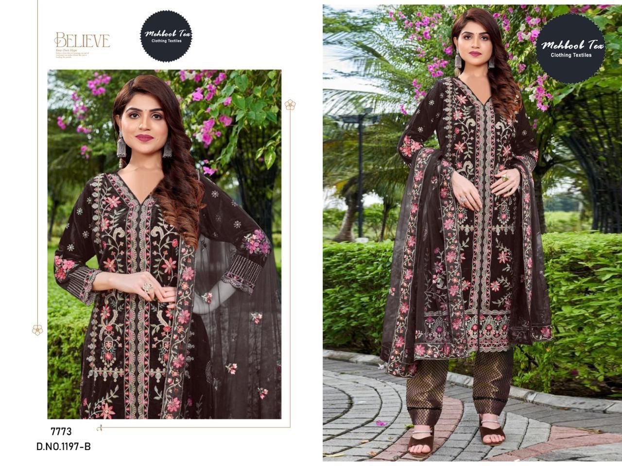 1197-B Mehboob Tex Pakistani Salwar Suits
