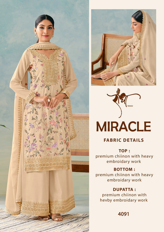 4091 Miracle Radha Trendz Premium Chinon Readymade Suits