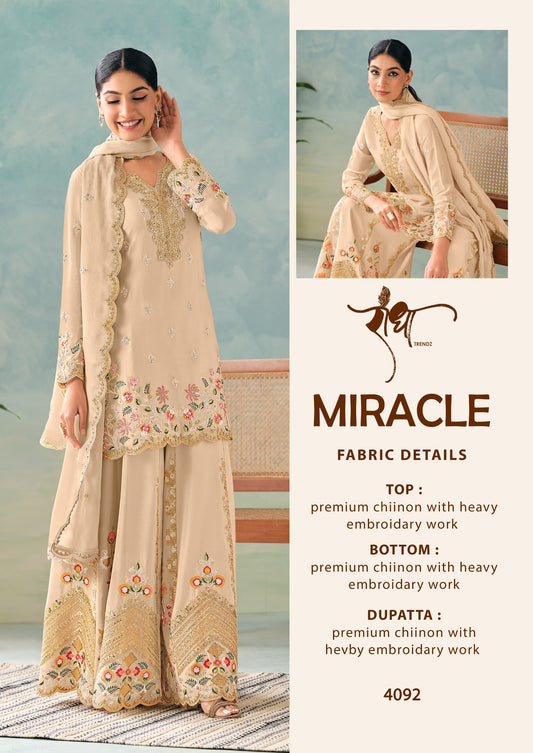 4092 Miracle Radha Trendz Premium Chinon Readymade Suits