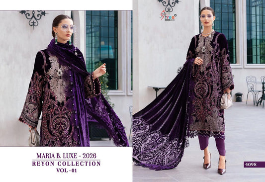 4098 Maria B Luxe 2026 Collection Vol 1 Shree Fabs Heavy Rayon Pakistani Salwar Suits
