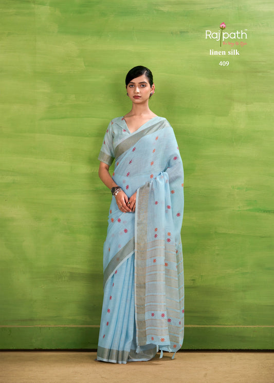 409 Sunrise Silk Rajpath Linen Sarees