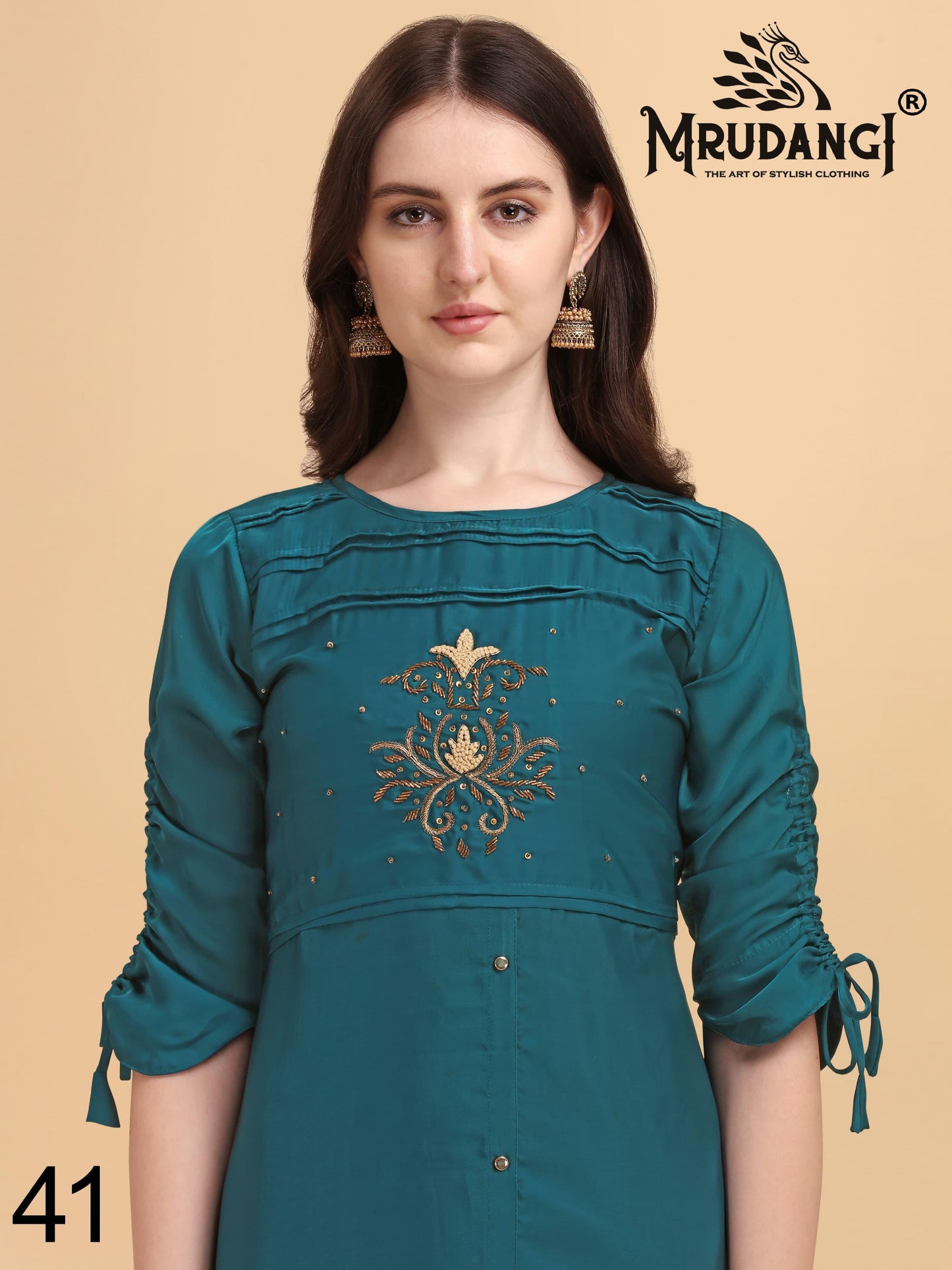 41-Noor Mrudangi Modal Satin Kurti