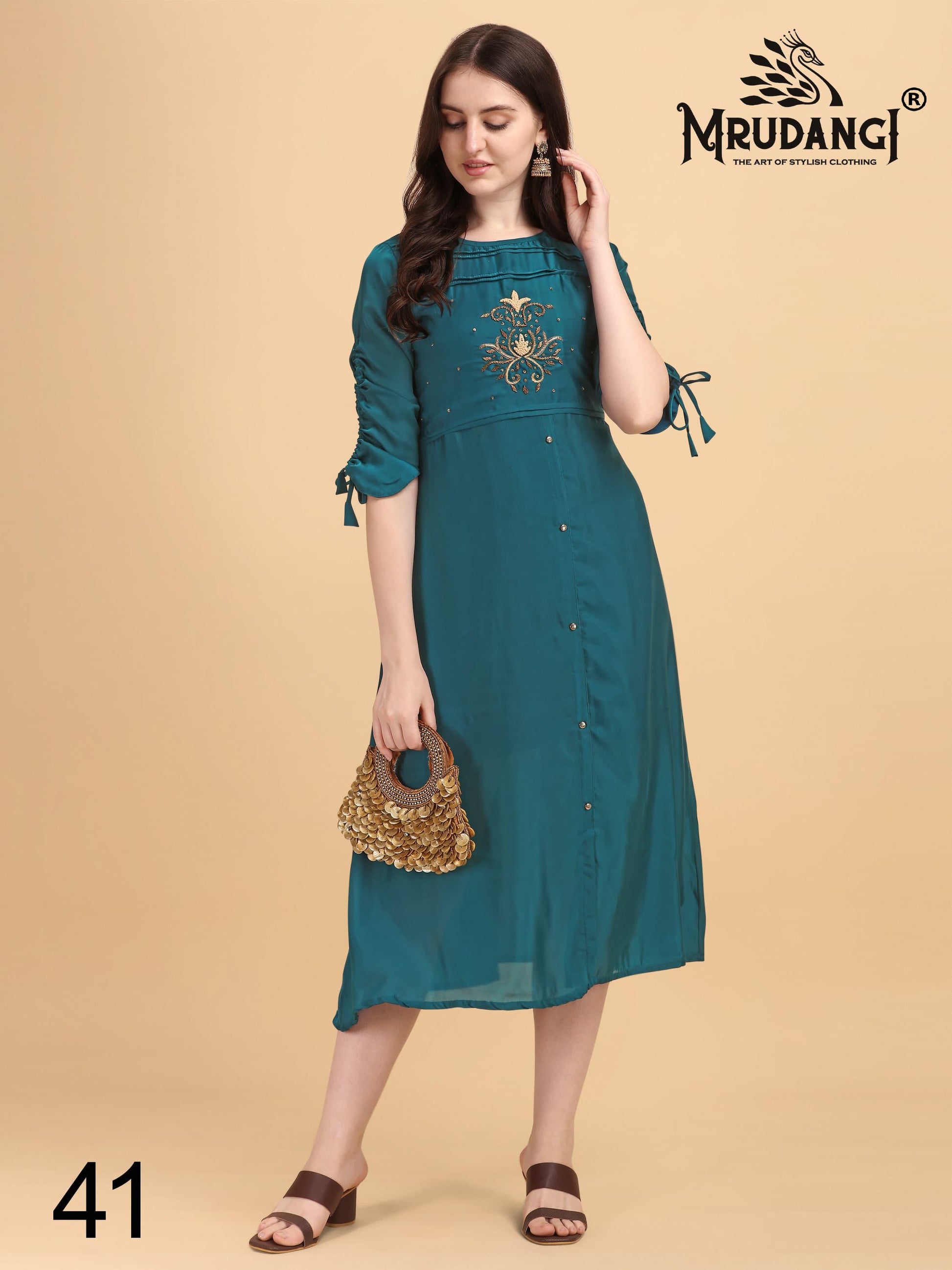 41-Noor Mrudangi Modal Satin Kurti