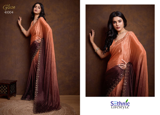 41004 Glaze Mirror Work Sethnic Sarees