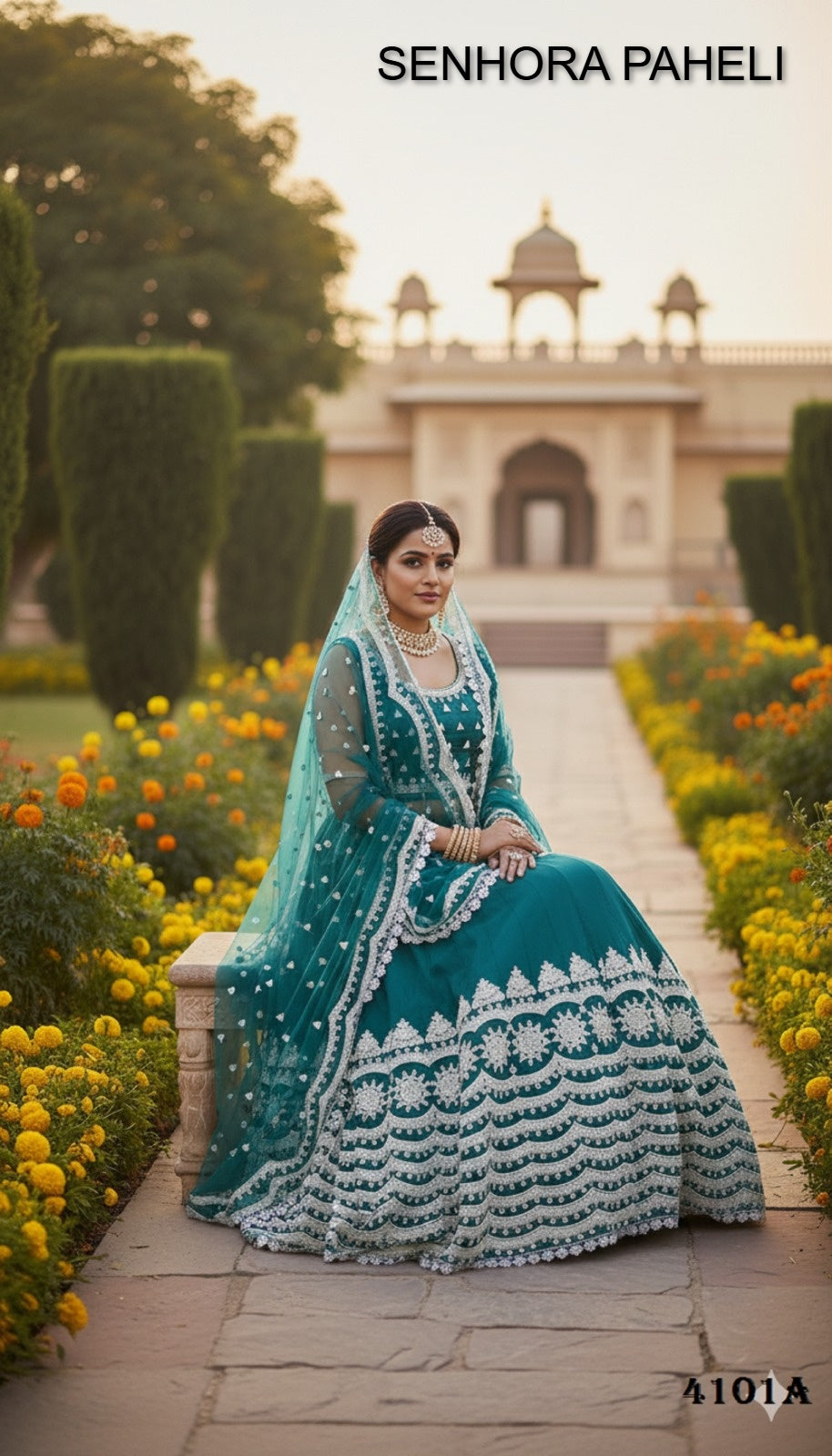 4101A Paheli Senhora Butterfly Net Lehenga Choli