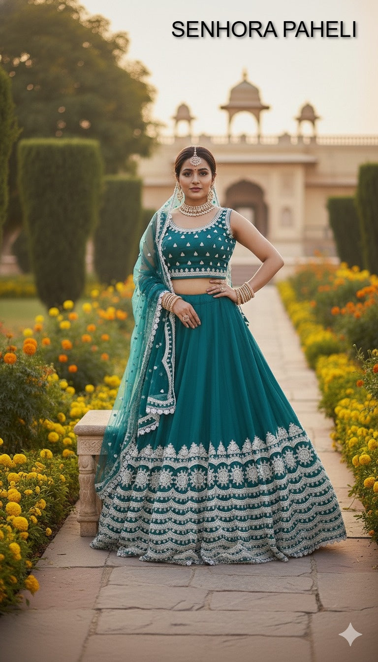 4101A Paheli Senhora Butterfly Net Lehenga Choli