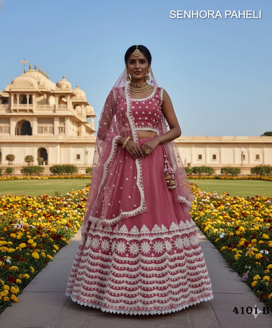 4101B Paheli Senhora Butterfly Net Lehenga Choli