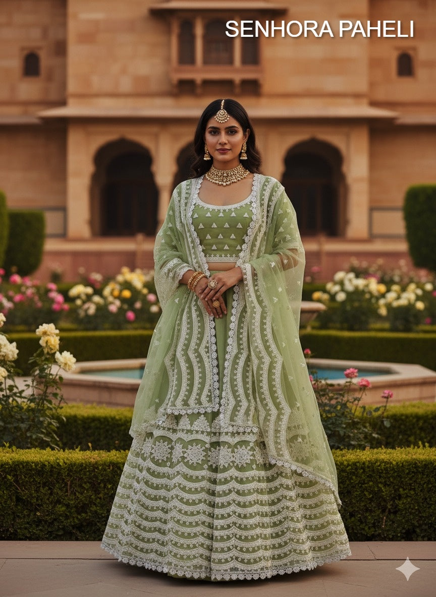 4101C Paheli Senhora Butterfly Net Lehenga Choli