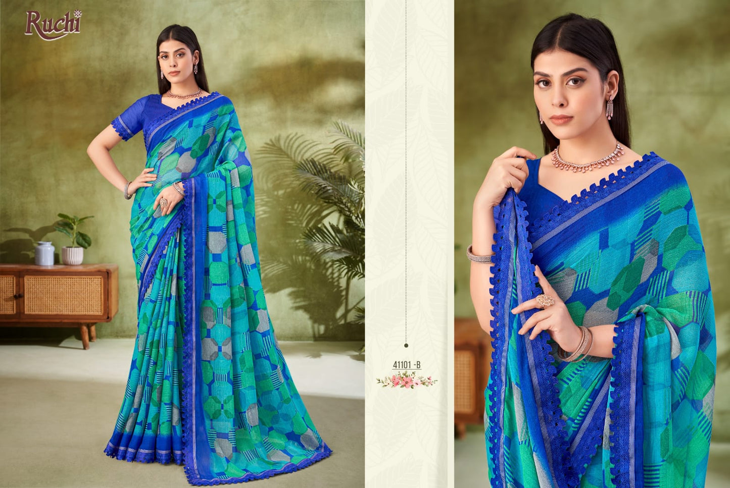 41101B Savera Vol 11 Ruchi Chiffon Sarees