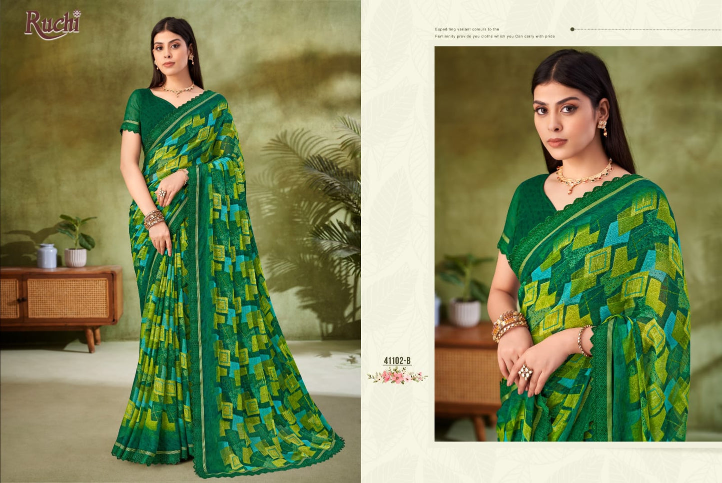 41102B Savera Vol 11 Ruchi Chiffon Sarees