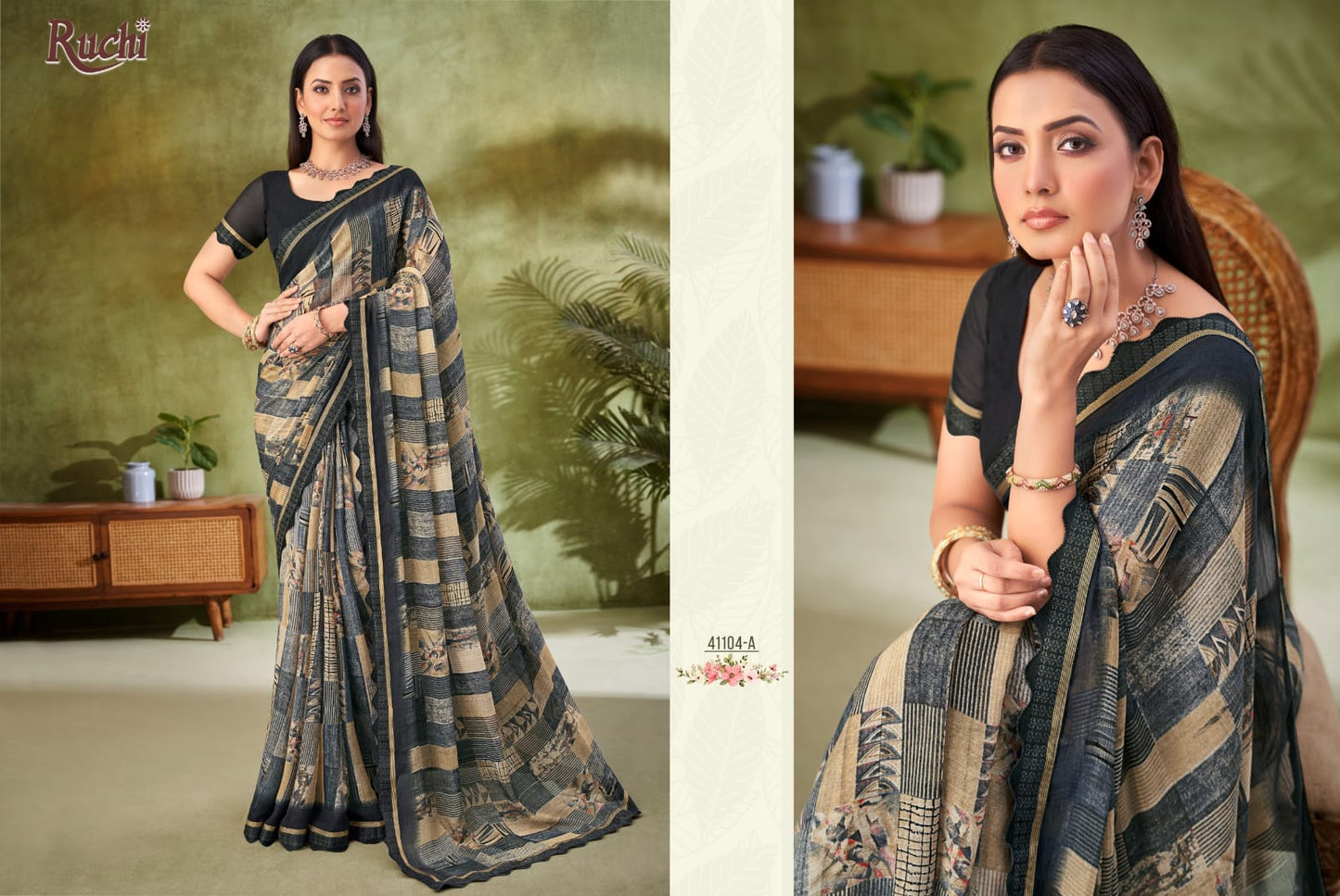 41104A Savera Vol 11 Ruchi Chiffon Sarees