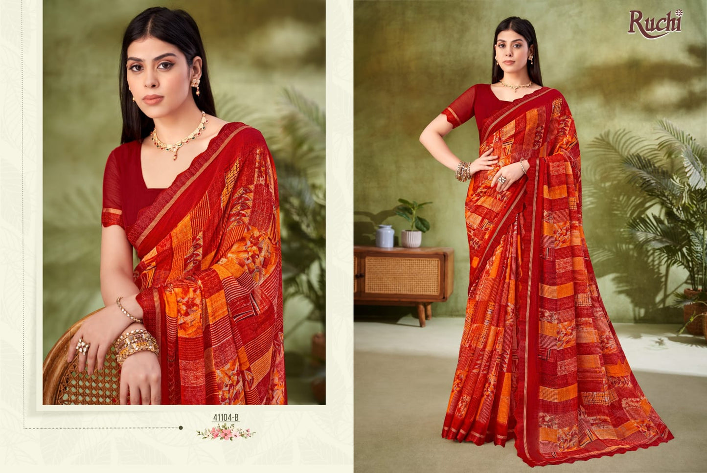 41106B Savera Vol 11 Ruchi Chiffon Sarees