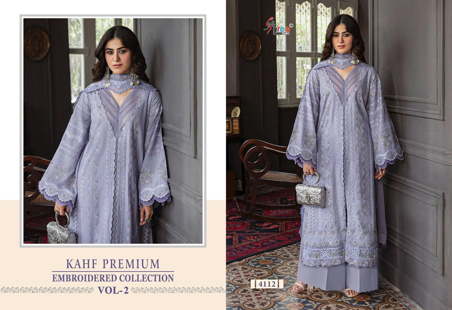 4112 Kahf Premium Embroidered Collection Vol 2 Shree Fabs Rayon Pakistani Salwar Suits