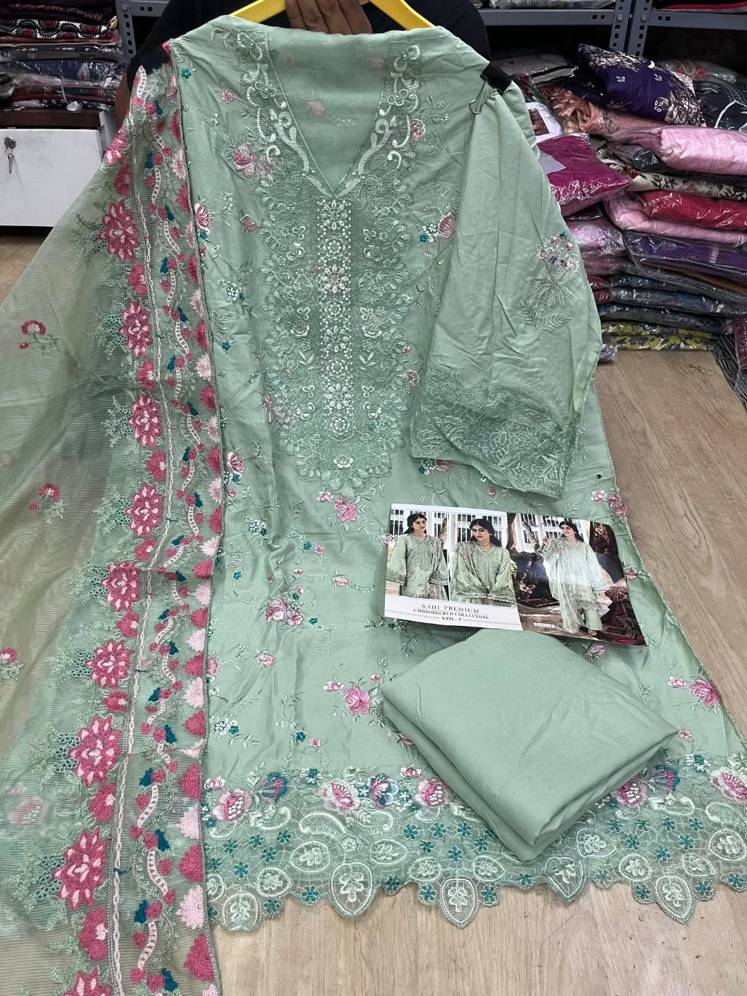 4114 Kahf Premium Embroidered Collection Vol 2 Shree Fabs Rayon Pakistani Salwar Suits